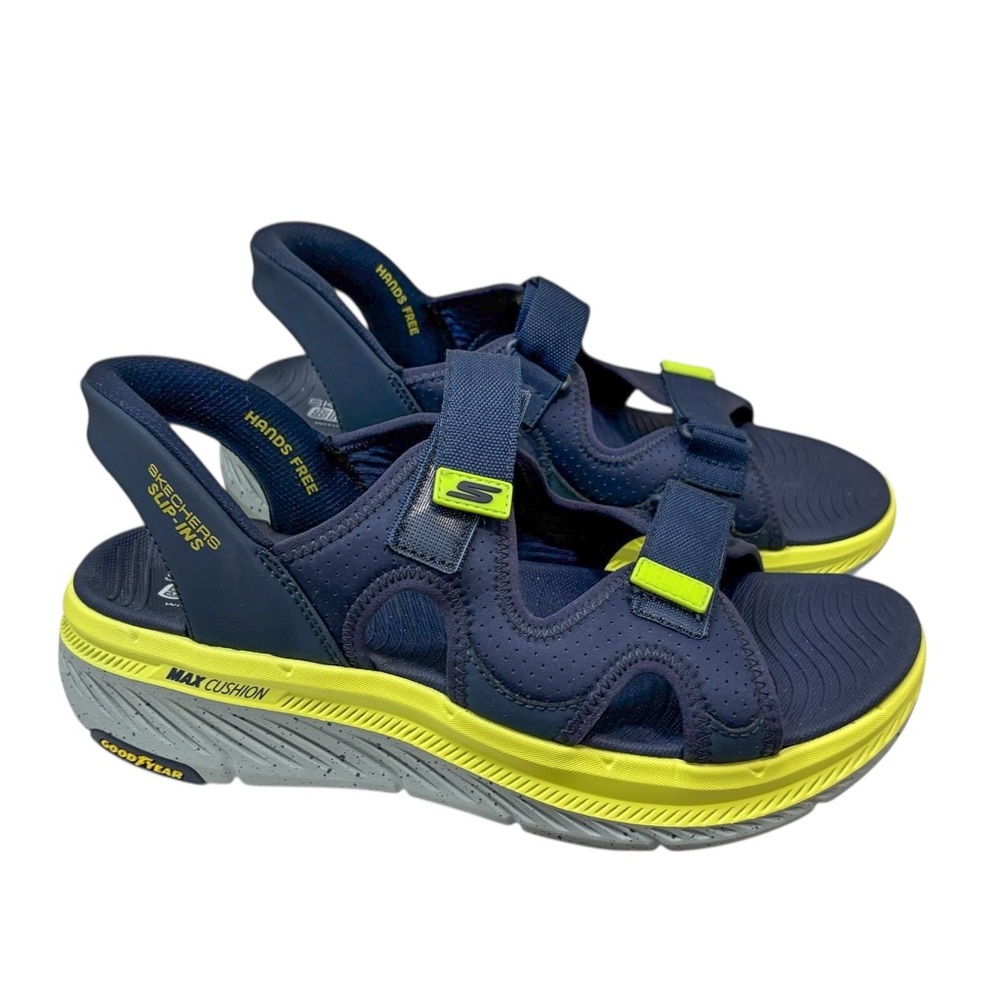 Skechers Navy and Lime Green Sport Sandal - Picture 3 of 10